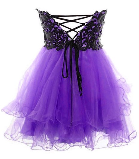 short purple tulle dress